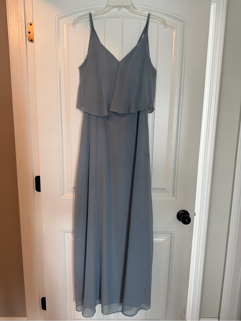 Azazie Slate Blue Spaghetti Strap Maxi Dress